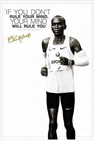 Eliud Kipchoge Zitat | If you don't rule your mind | Fotodruckposter | vorsigniert | Pro Glanzpapier | Größe: A4 (21 x 29,7 cm)