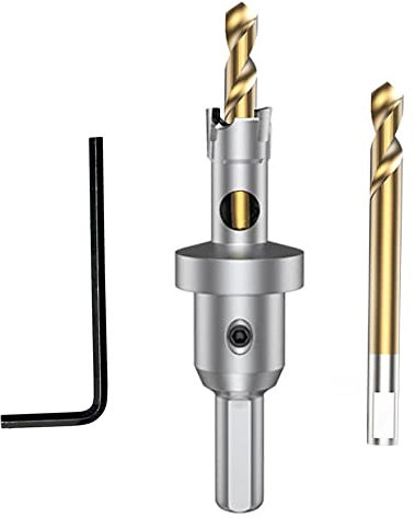 ASNOMY 12mm Punta per sega a tazza con punta in carburo di tungsteno, per metalli duri, sega a tazza T.C.T, con 2 punte per trapano pilota in titanio, per metallo, acciaio, ferro, legno