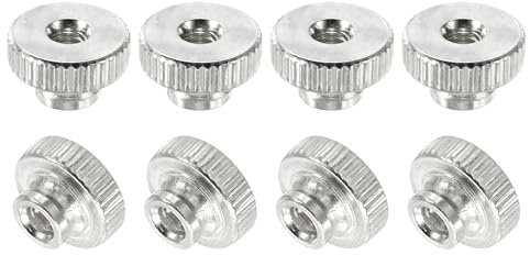 QUARKZMAN Dadi a Farfalla Scanalati, 12 Pezzi Dado M3 in Acciaio al Carbonio con Foro Passante Testa Alta, Argento