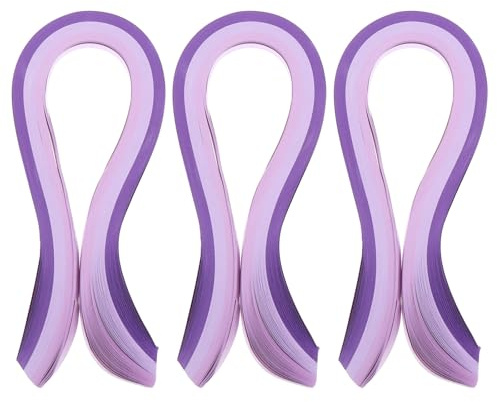 PATIKIL 390 x 7mm Set di Strisce di Carta per Quilling, 300 Pz Strisce Carta per Quilling per Arte Fai da Te Artigianale, Natale, Viola Gradiente