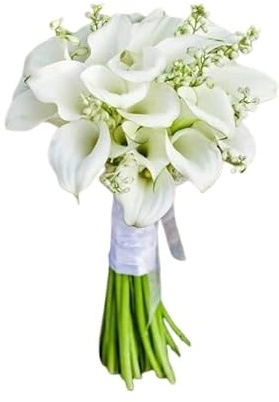 Ramo de Cala Natural Color Blanco con 10 Flores en Presentación Premium para Detalles Especiales