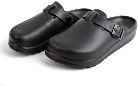 Trädgårdssandaler för kvinnor, lätta skodon utan snören för sjuksköterska, kök, strand och hem, dammskor för kvinnor med tryckt design, lätta sandaler att gå på, svart, 39 EU