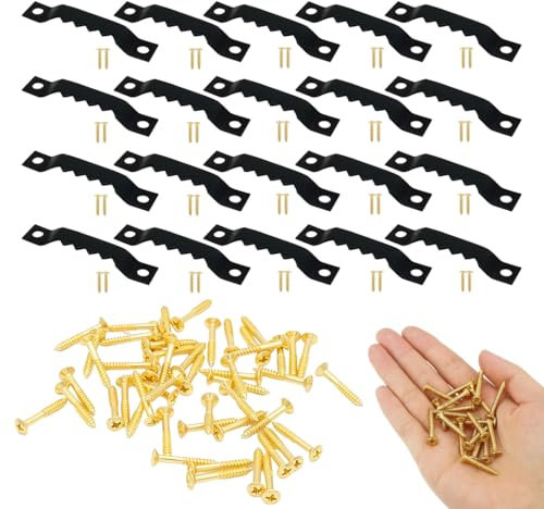 JUGUTA Cintre Photo, Cintres À Cadre En Dents De Scie, Cadre Suspendu, Crochets De Cadre, 20 Pièces Avec Vis, Noir