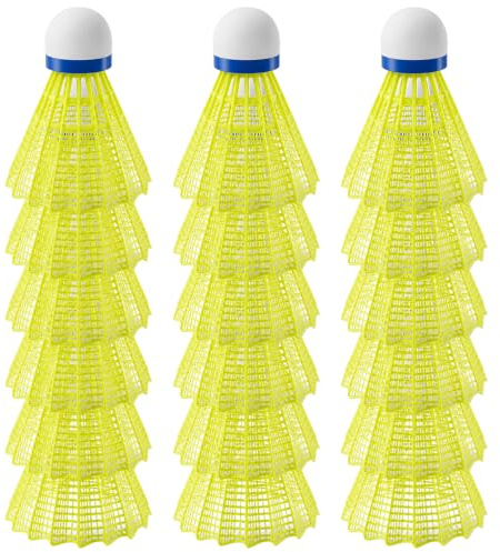 QWORK® 18 Pack Nylon Badminton Shuttlecocks - Long-lasting, High Impact Resistance & Stable Flight