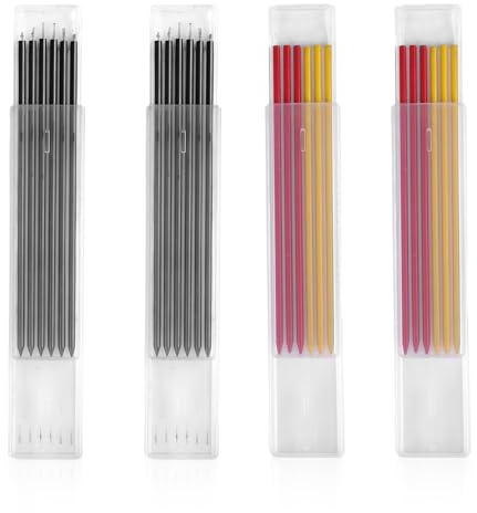Jecdfs 24 recharges de crayon de chantier de 2,8 mm, mines de crayon solides, recharges imperméables pour travaux de menuiserie, construction et marquage sur diverses surfaces