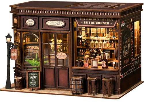 LUMYCE Kit Book Nook DIY per Adulti - Casa in Miniatura con Luci LED da Montare, Modellismo 3D Creativo per Decorare Librerie - Regalo Originale per Appassionati di Fai da Te