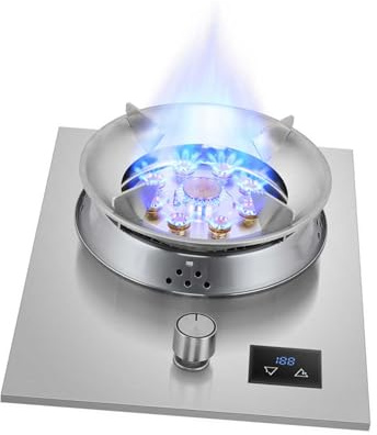 Fornello singolo portatile, griglia in ghisa, piano cottura a gas singolo efficiente da tavolo, dotato di dispositivo di sicurezza in caso di mancanza di fiamma(LPG)