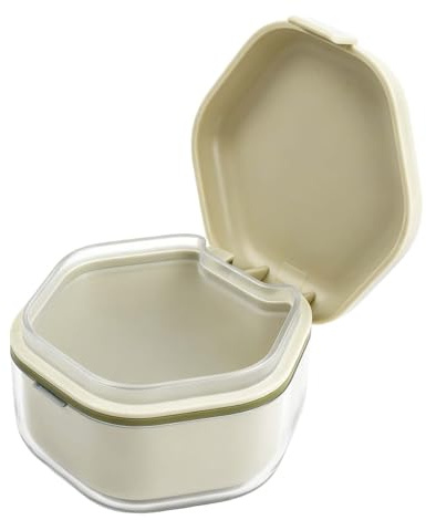 Tandferula Box, Colander Protes Box Cover Ortodonti, Retainer Cleaner-fodral för tandproteser och hängslen (grön)