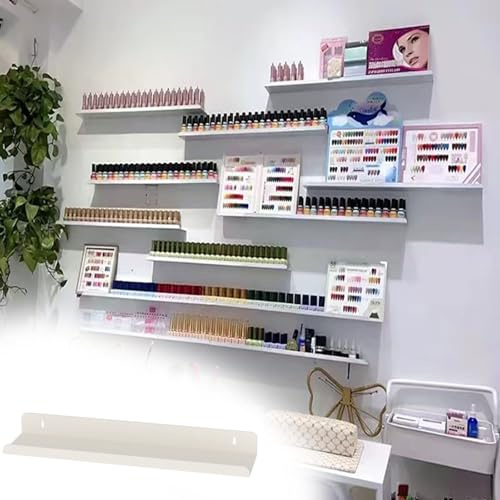 Estantes de esmalte de uñas para la pared, soporte organizador de esmalte de uñas montado en la pared, pequeños estantes de almacenamiento de pintura de perfume para pintalabios, fácil de instalar