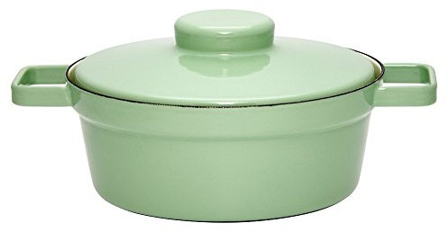 Riess, 2113-202, Kasserolle mit Deckel, Durchmesser 24 cm, Inhalt 2.0 Liter, SLOW GREEN, AROMAPOTS, Truehomeware, Emaille, Induktion