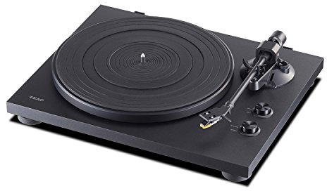Teac TN-200 (B) HiFi-Plattenspieler (Riemenantrieb, 33/45 Umdrehungen, USB-Ausgang für PC/Mac, Line/Phono-Ausgänge) schwarz