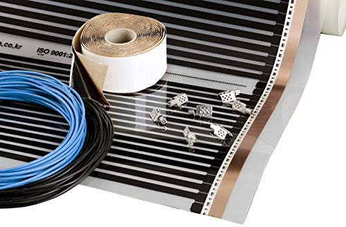 9m2 Underfloor Heating Film KIT 220W/sqm, Film Width 100cm for Heating Floor, Under Laminate & Wood