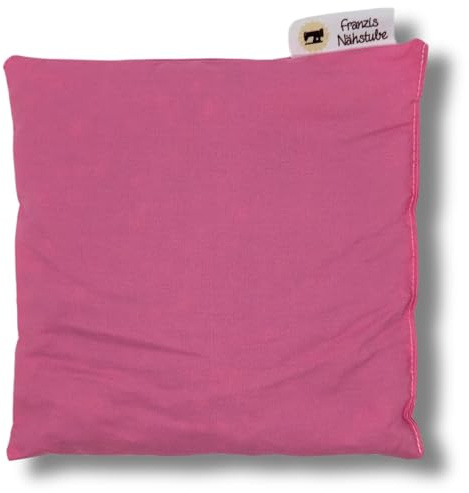 Franzis Nähstube Cuscino di Nocciolo di Ciliegia Rosa 20x20cm in 100% Cotone, 2 in 1 Riscaldante e Rinfrescante