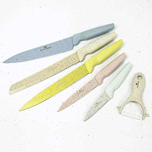 Blackmoor 69640 Marble Coated 5 Piece Knife Set and Ceramic Peeler