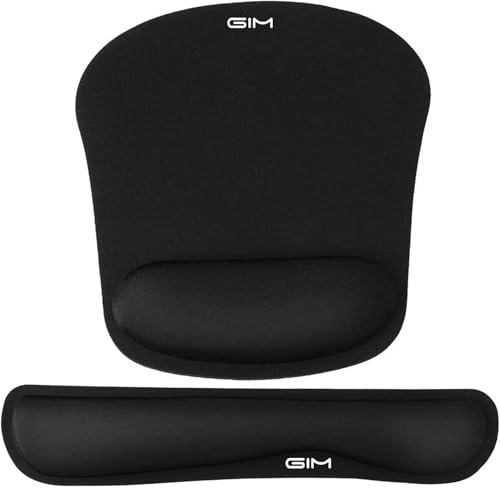GIM Keyboard Wrist Rest Mouse Mat Set, Ergonomic Keyboard Wrist Support Memory Foam Mouse Mat with Wrist Cushion Support for Computer and Laptop Home Office Gaming