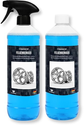 Cleanerist | 2x 1L Felgenreiniger mit Sprühkopf AP02 für Alufelgen & Stahlfelgen - säurefrei mit höchster Materialverträglichkeit - für Leichtmetallfelgen und Aluminiumfelgen am Auto, PKW, LKW