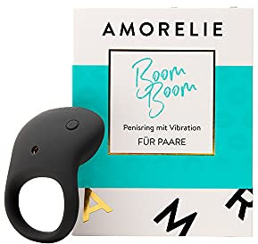 AMORELIE Boom Boom - Penisring mit Vibration Für Paare Ø 3-3,5cm, Wasserdicht Akku