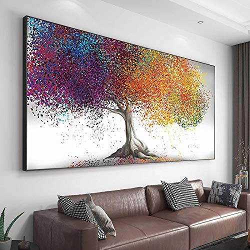 Stor storlek Canvastavlor Väggkonst Guld Trädmålning Väggaffischer och utskrifter för vardagsrum Heminredning 60x120cm Ramlös
