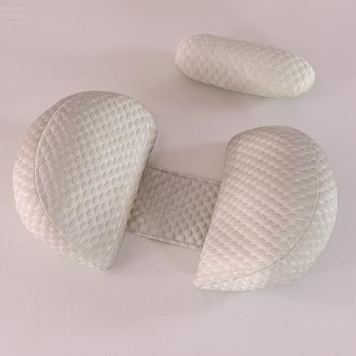 SHANNA Almohada Embarazada Dormir, Sleep Confort Almohada con Funda de Bambú Refrescante y Suave, Almohada de Lactancia Corporal, Almohada Apoyo y Cuerpo Completo para Eembarazo (Caqui & Grande)
