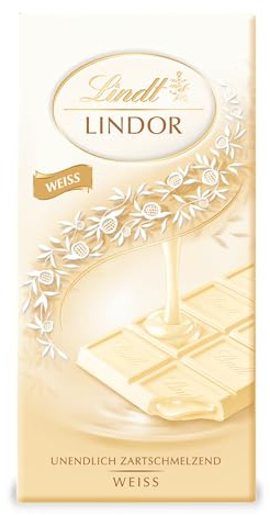 Lindt Schokolade | LINDOR Tafel Weiß | 100g | weiße Schokolade mit unendlich zartschmelzender Füllung | Schokoladen-Tafel
