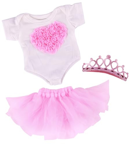 BABESIDE 3 Pcs Baby Doll Clothes Set for 12-16 Inch Baby Dolls