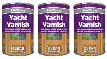 PNJB Yacht Varnish Clear Gloss Tin Paint, Smooth Glossy Finish, Non-Drip Formula, Interior And Exterior, Ideal on Wood, Plastic, Metal And Other Surfaces,300ml (3pcs)