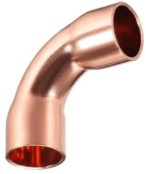 MACHSWON 5Pcs 8mm ID 0.8mm Thick 90 Degree Copper Elbow Short Turn Pipe Fitting Connector for Plumbing Refrigeration and Air Conditioning