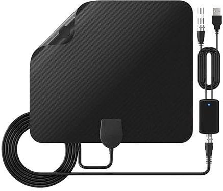 DVB-T2 HD Antenne Indoor-TV-Antenne, Leistungsstarke Indoor-Freeview-Antenne mit Signal Verstärker Booster für HD-TV Unterstützen