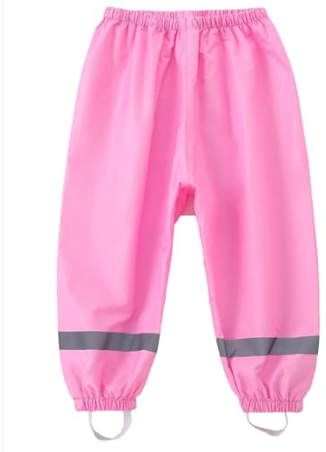 YIQAUMA Boys Girls Toddlers Waterproof Rain Pants Mud Proof Lightweight Splash Pants (US, Age, 5 Years, 6 Years, Pink)