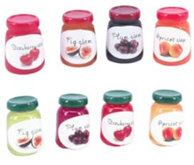 POPETPOP Mini Marmellata Di Frutta in Resina Ornamento Di Bottiglia Decorazione Da Cucina Per Case Delle Bambole Giocattoli in Scala Accessori Per Modellini