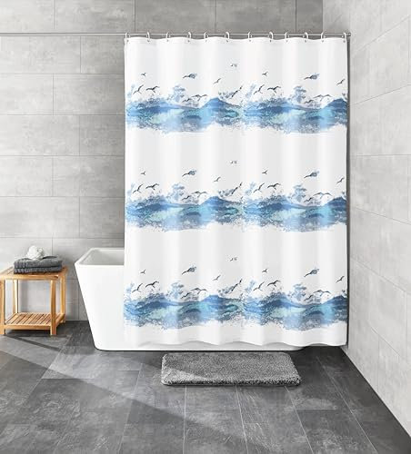 Kleine Wolke Duschvorhang Seaside, 120 x 200 cm, krokusblau