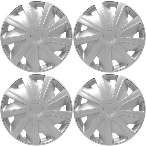 Versaco Van Wheel Trims CRAFT16 - Silver 16 Inch 9-Spoke - Boxed Set of 4 Hubcaps - Includes Fittings/Instructions