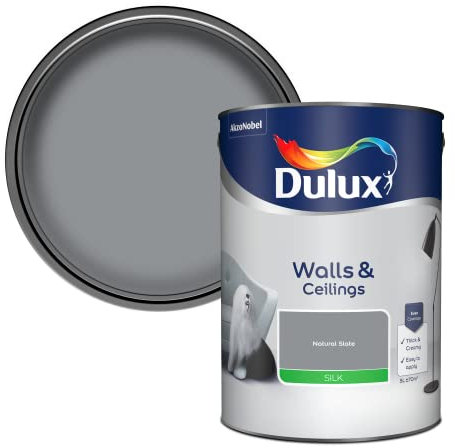 Dulux Walls & Ceilings Silk Emulsion Paint - Natural Slate - 5L