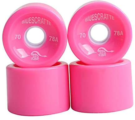 SM SunniMix 4pcs 78A PU Wheels for Skateboard, Street Skateboard Longboard Wheels Roller for Street, Park Rough Ground, Pink