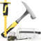 INCLY Simple Geology Rock Pick Hammer Kit，32 oz. Hammer with 12” Mason Chisel, Safety Glasses, Whistle,Mini Hand Lens Magnifier, Kid Set for Hounding, Gold Mining & Prospecting
