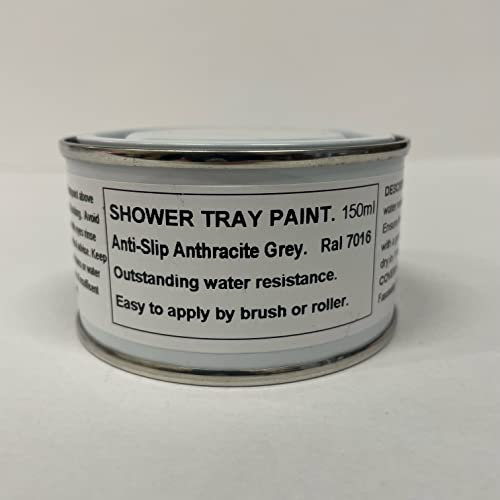 Fascinating Finishes Ltd 1 x 150ml Anthracite Grey - Ral 7016 - Anti Slip Shower Tray And Bath Base Paint