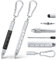 Vicloon Cadeau Homme, Stylo Multifonction 6 en 1, 2pcs Stylo à Bille Multifonction avec Boucle Ronde, Cadeaus Gadgets Insolite Utile pour Homme/Femme, Cadeau de Noël Original Rigolo (Noir+Argent)