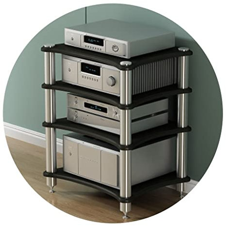 forestalk Multifunktionales Multi-Layer-HiFi-Audioschrank 1/2/3/4-Layer-Videokomponenten Kabinett Audio-Rack mit Schock-Absorbing-Füßen