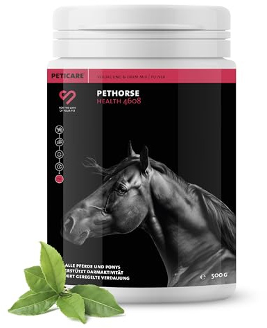 Peticare Polvo Digestivo Natural para Caballos | Favorece la Salud intestinal y el Sistema inmunitario, la Flora intestinal | para la diarrea | Ingredientes Vegetales | sin OGM | petHorse Health 4608
