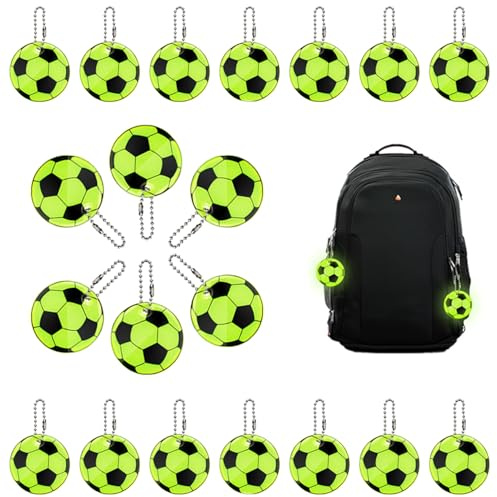 RHQFDM 20 pieces Safety Reflector Reflectors Pendant Reflectors Kids Schoolbag Football Reflector for Night Cycling Running Trekking