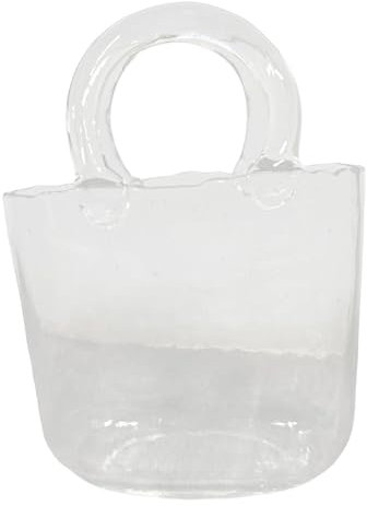 Jarrón transparente con forma de bolso – Jarrón de , pecera, jarrón de flores hecho a mano | arreglo floral, acuario y jarrón de para decoración del hogar