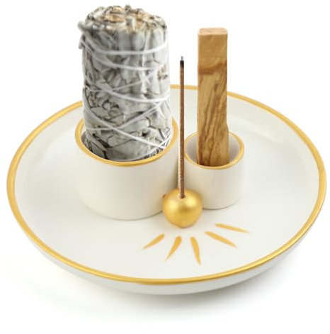 FEMONGY räucherstäbchen Halter Keramik räucherstäbchenhalter, Incense Holder, Meditation zubehör, weihrauchbrenner, Incense Burner, räucherkegel Halter für Heimdekoration, Meditation und Yoga