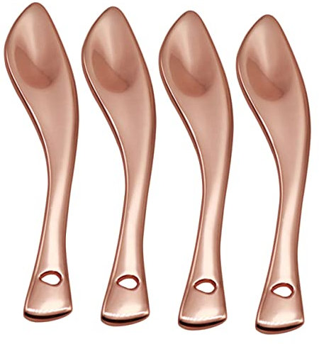 BIUDECO 4pcs Face Cream Spoon Eye Cream Applicator No Odor Metal Material Safe and Healthy for Beauty Tools