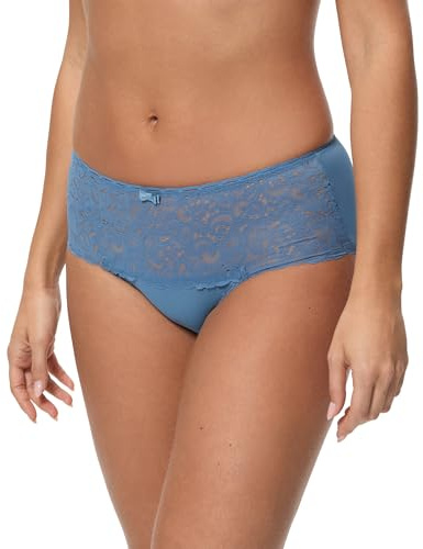 Playtex Culotte Femme Midi Cœur Croisé Féminin Recyclé Douce et Confortable x1, Océan Bleu, XL