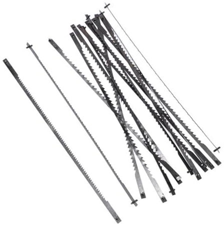 Metal Cutting Jig Blades, 36Pcs 127mm Carbon Steel Fretsaw Blades ScroII Saw Blades with Pin 15/18/24 Teeth Standard Fine Cut Saw Blades