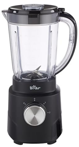 Bear Licuadora de Sobremesa, 700 W de Potencia, Batidora Profesional para Smoothies con Vaso de 1500 ml para Batidos, Smoothies y Salsas, 3 Velocidades para Triturar Hielo y Frutas Congeladas.