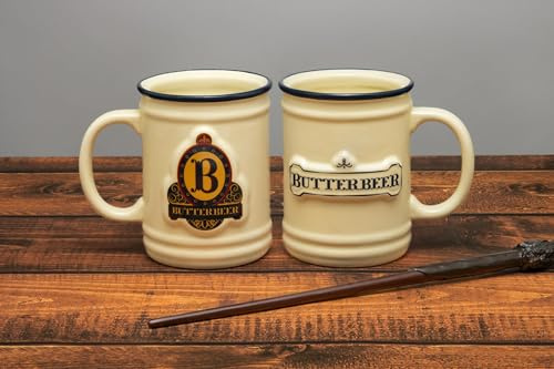 Tazza di birra al burro di Harry Potter, licenza ufficiale Wizarding World, tazza in ceramica da 350 ml per caffè, tè e altro, regalo ispirato a Three Broomsticks per fan della cultura pop