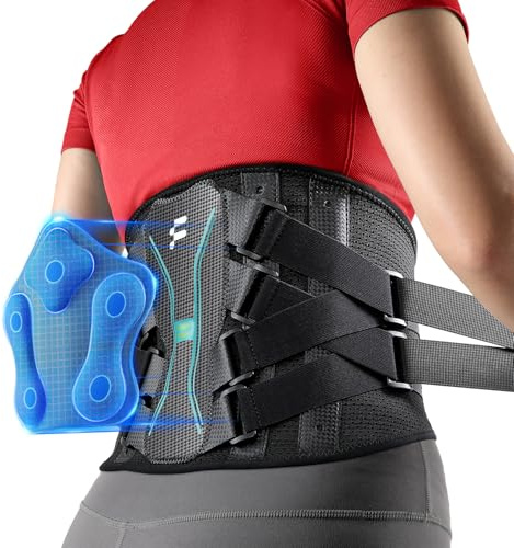 Fitomo Fafa Lumbar Hombre Mujer, Almohadilla de Soporte 3D Extraíble, Soporte Ergonómico y Férulas de Fibra de Carbono para Trabajo, Ciática y Postura