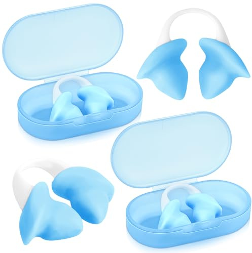 Soulchen Pcs Swimming Nose Plugs Silicone Waterproof Painless Swim Nose Clip with Storage Box for Adults Kids Men Women Beginners(Kids,Blue)