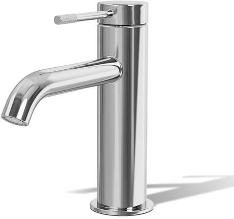 Alphabath Wasserhahn Bad Einhebelmischer Waschtischarmatur für Badezimmer mit Auslaufhöhe 86 mm für Gäste-WC Armatur Badezimmer, Waschbecken Armaturen